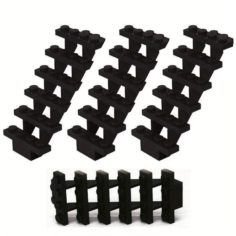 4pcs Staircase MOC Bricks 7x4x6 House Stairs Straight Open 30134 Steps Ladder Modular My City Building Block DIY Bricks Toy
