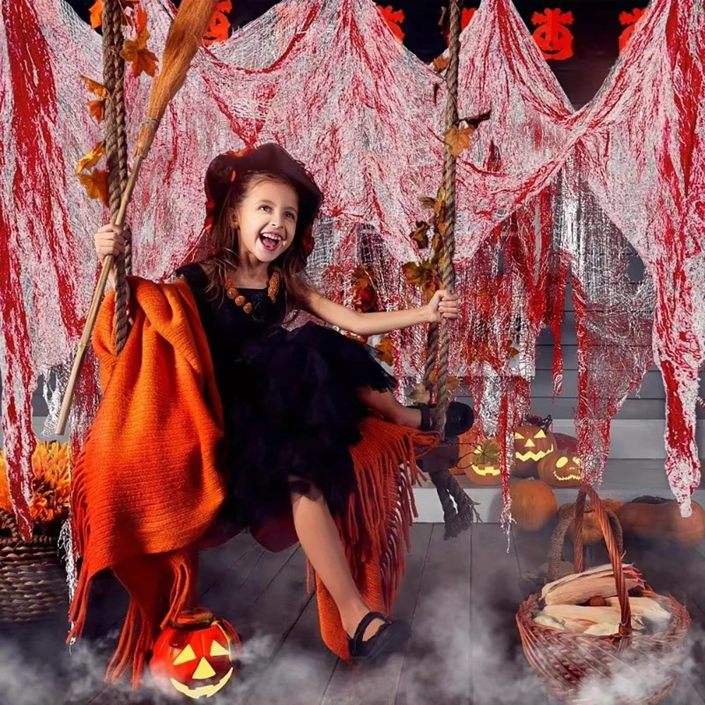 Halloween Gauze Decorations – Bloody Cloth for Haunted House