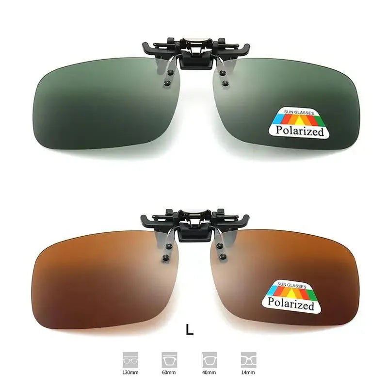 Polarized Clip-On Sunglasses Flip Up UV Protection Lens Clips