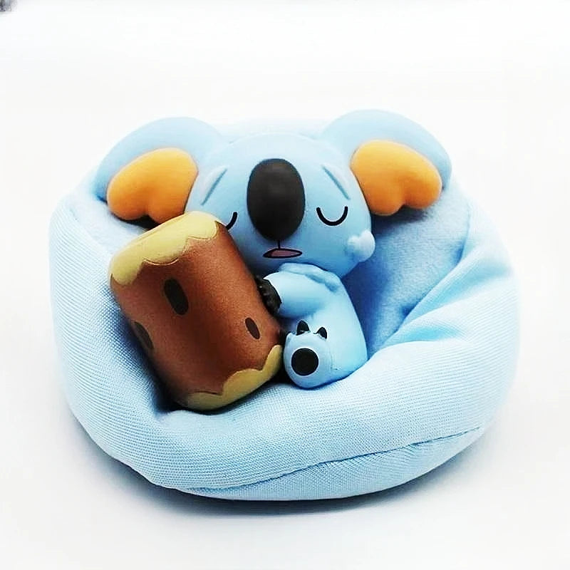 Miniature Animal Figures Set – Sleeping PVC Collectible Models