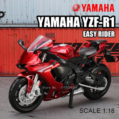 MSZ 1:18 Suzuki GSX-R1000 YAMAHA YZF-R1 Classic Motorcycle Static Model Alloy Die Casting Car Toy Gifts