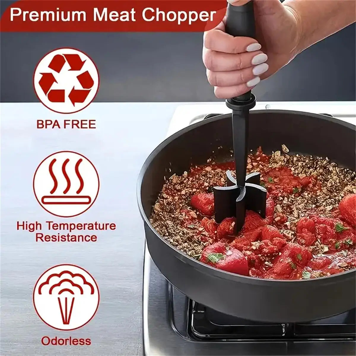 Meat Chopper, Ground Beef Smasher & Hamburger Meat Masher