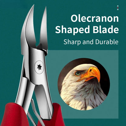 Nail Clippers for Thick Nails with Sharp Curved Stainless Steel Blade