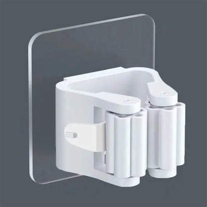 Adhesive Mop Holder – Wall Mounted Broom & Tool Organizer