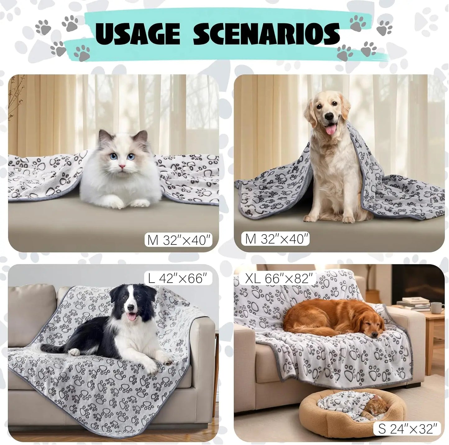 Dog Blanket – Soft Washable Pet Blanket for Dogs, Puppies & Cats