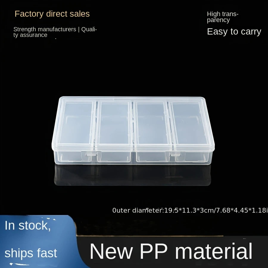 Plastic Storage Organizer Box – 4 Adjustable Compartment Dividers