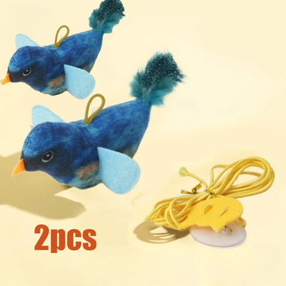 Interactive Bird Cat Toy – Hanging Cat Teaser with Catnip