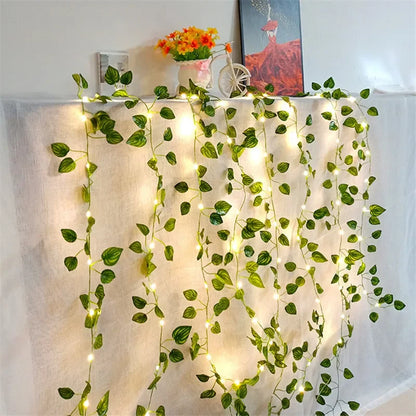 Artificial Vine String Lights with LED Leaf Fairy Lights