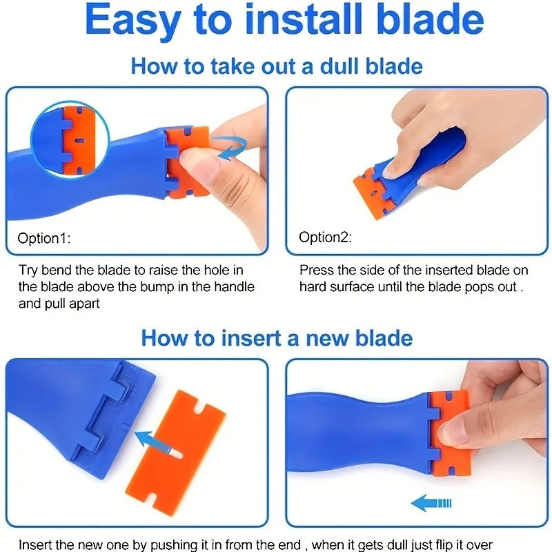 Plastic Razor Scraper for Glass, Stickers & Glue Removal