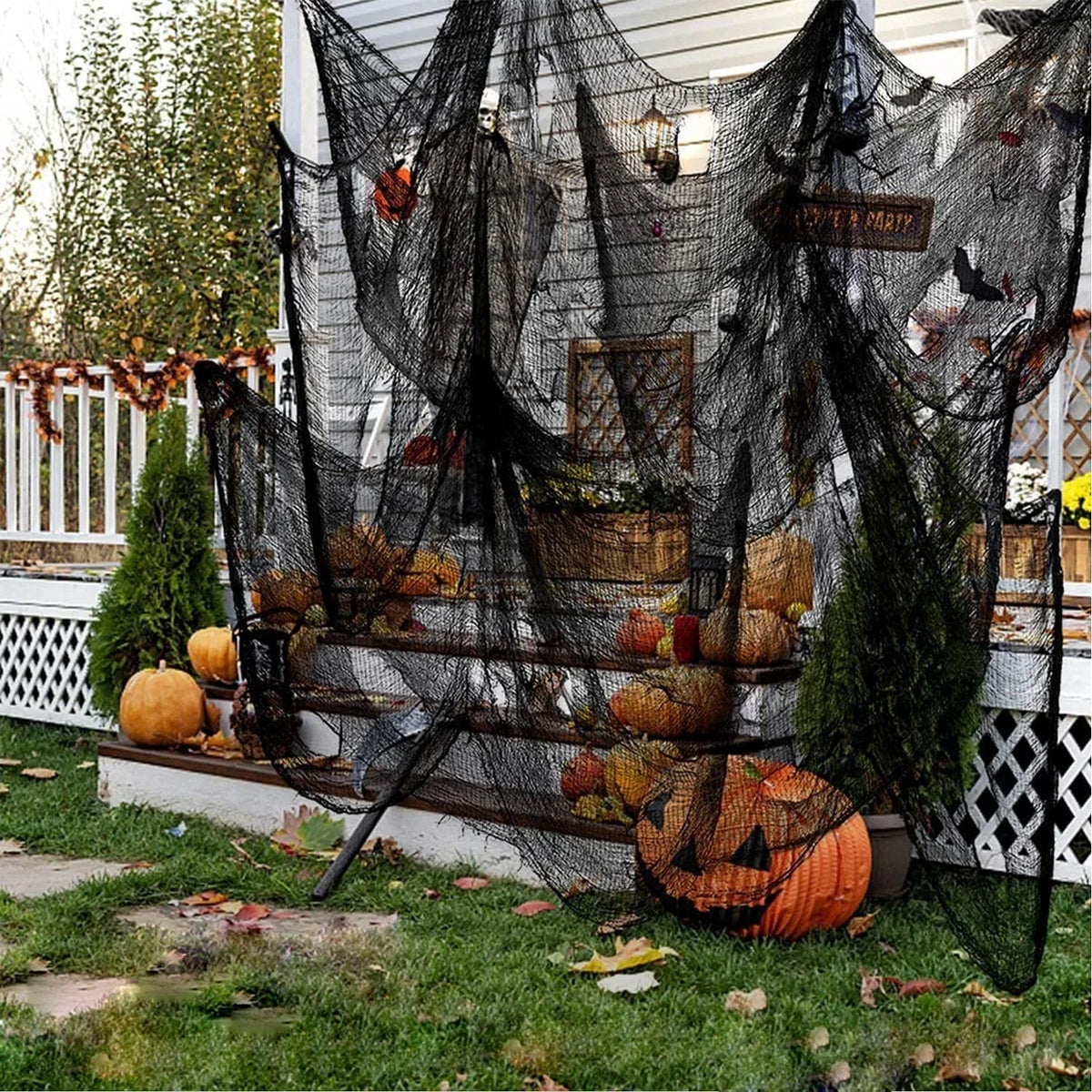 Halloween Creepy Cloth – Black Gauze for Haunted House Decor