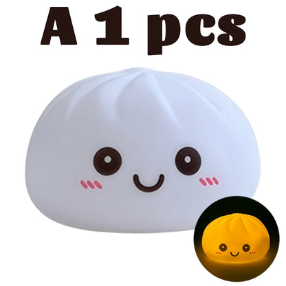 Dumpling Night Light, 8cm LED Cute Desktop Lamp