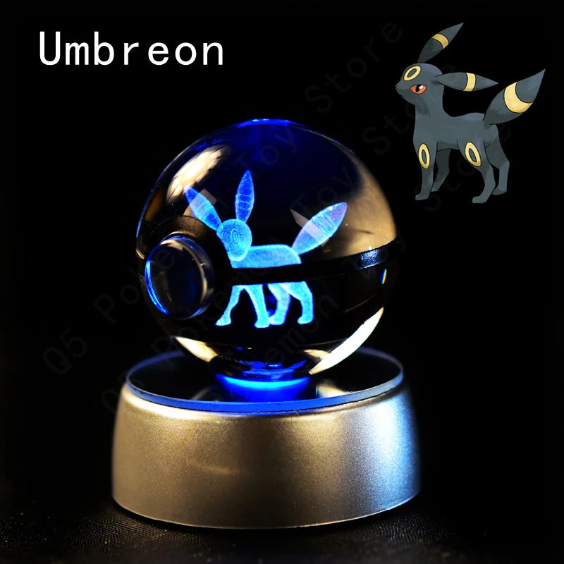Crystal Ball Night Light with LED Base, 50mm Glass Decor