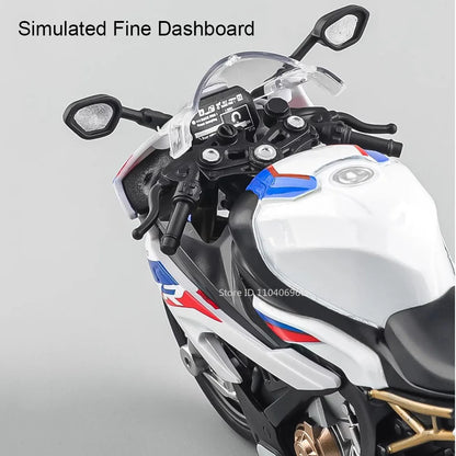 1:12 S1000RR Model Motorcycles Kawazaki NINJA H2R Toys Alloy Diecast Sound Light Shock Absorption Simulation Motorcycle Boy Gift