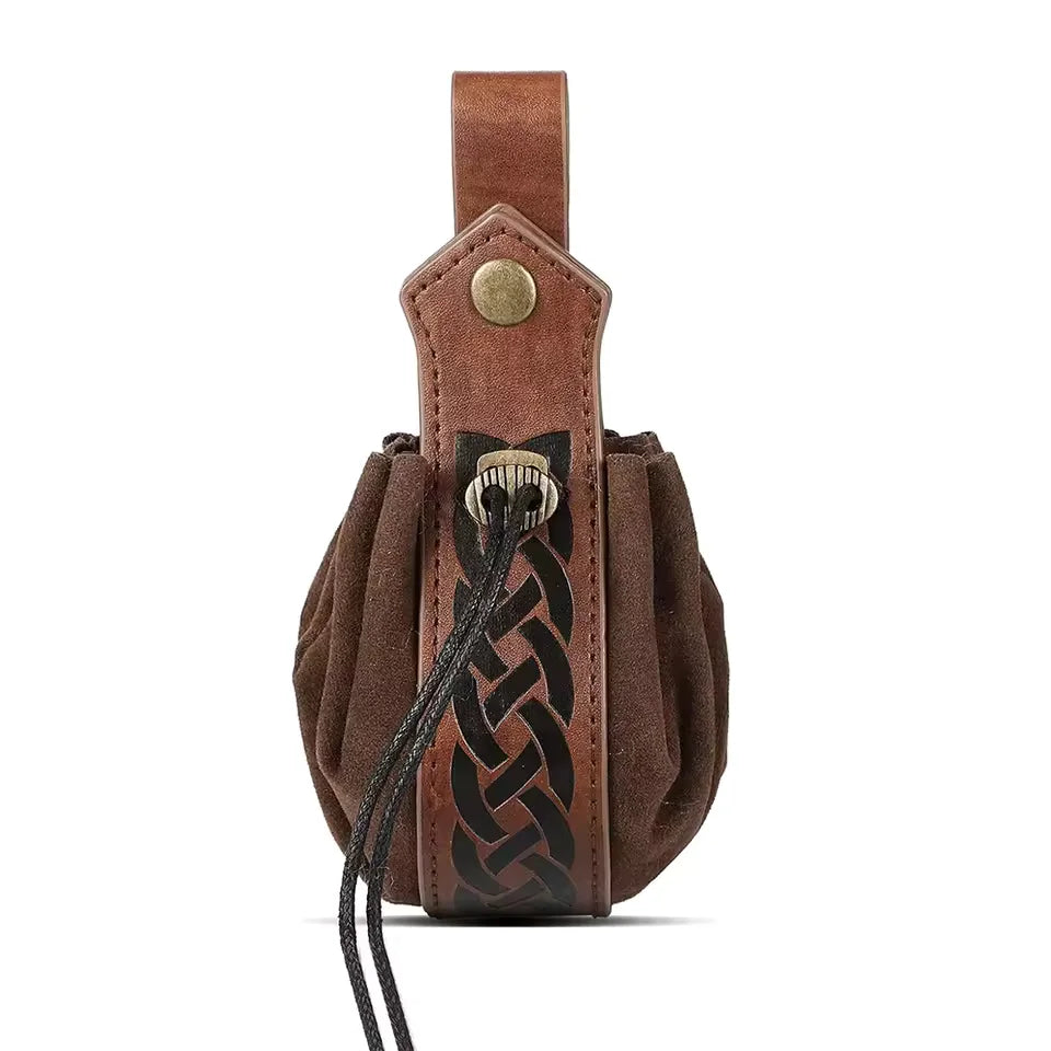 Medieval Viking Waist Bag Retro Drawstring Purse Pouch  Coin Pouch Portable Coin Purse for Renaissance Fairs LARP Cosplay Party