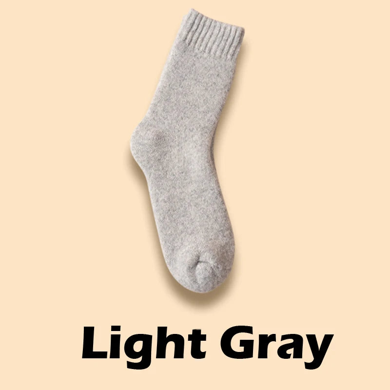 2025 New Winter Warm Women Socks Wool Male Men Socks Super Thicker Solid Socks Merino Wool Socks Against Cold Snow Terry Socks