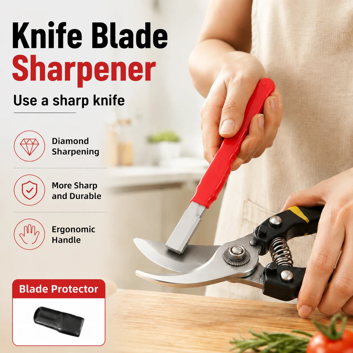 Knife and Scissors Sharpener – Portable Manual Blade Sharpening Tool