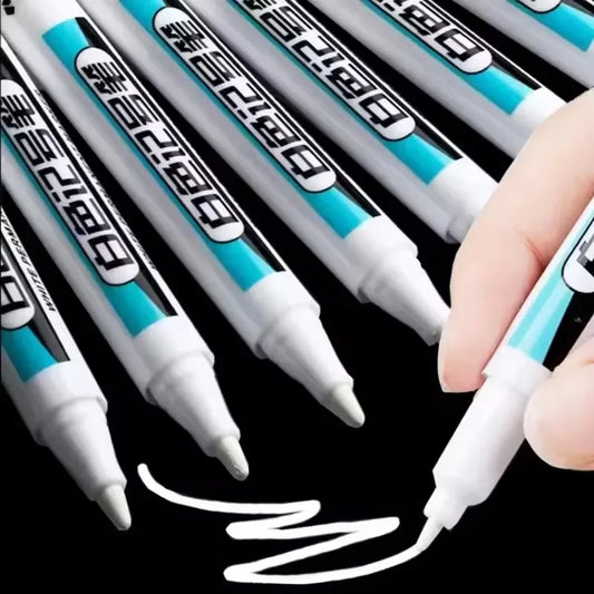 White Paint Marker Pen for Wood, Glass, Metal & Plastic