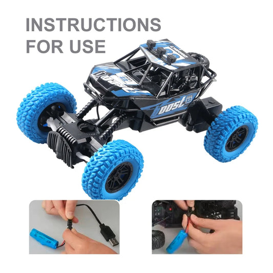 Remote Control Car with Flashing Lights and Off Road Rubber Wheels