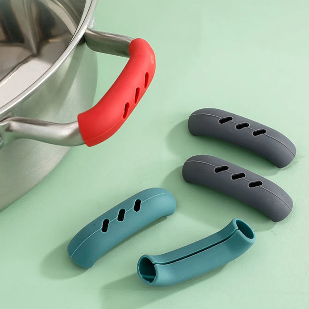 2 Pack Silicone Pan Handle Covers – Heat Resistant Grip Sleeves
