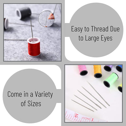 55-Piece Big Eye Sewing Needles Set for Hand Sewing