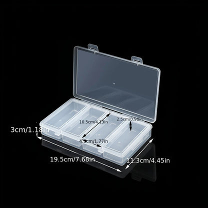 Plastic Storage Organizer Box – 4 Adjustable Compartment Dividers