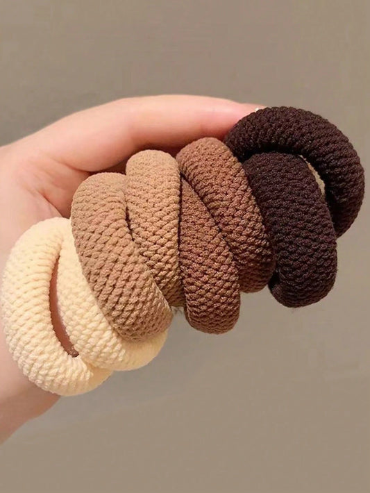Scrunchie Hair Ties – Thick Elastic Bands in Mixed Colors, 5 or 10 Pack