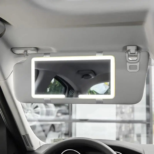 Car Visor Vanity Mirror with LED Light, Rechargeable HD Makeup Mirror