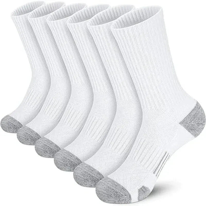 Men's Gym Socks – Breathable Crew Sports Socks, 6 or 12 Pairs
