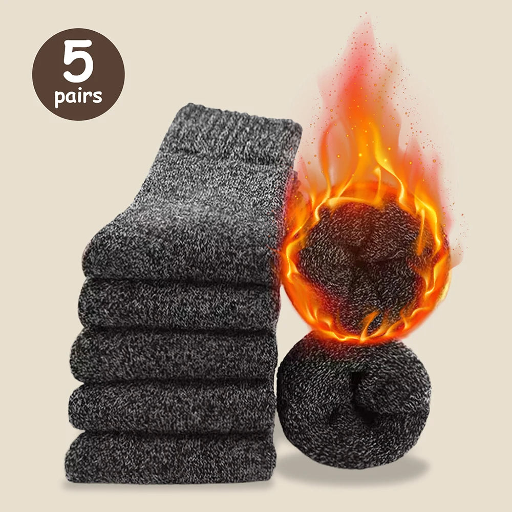 Men’s Warm Socks – Thick Towel Mid-Calf Winter Socks