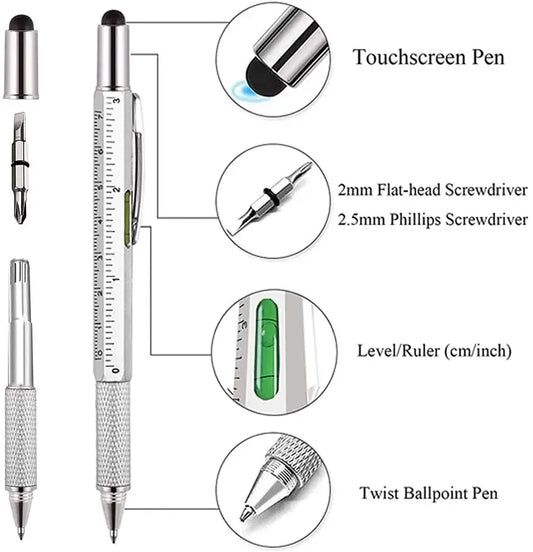7 in 1 Multifunction Pen with Stylus, Ruler & Screwdriver