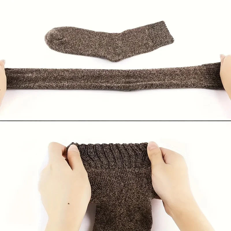Men's Winter Socks Thick Warm Retro Crew Socks for Cold Weather