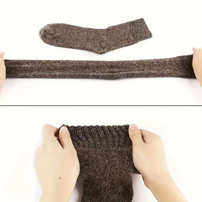 Men's Winter Socks Thick Warm Retro Crew Socks for Cold Weather