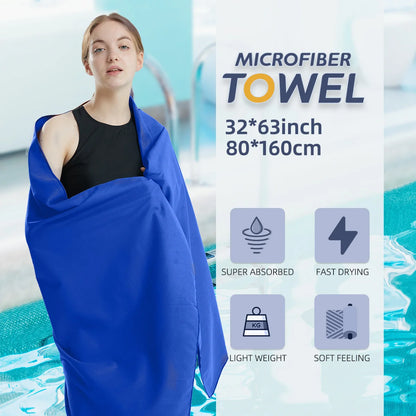 Quick Dry Microfiber Towel for Travel, Beach, Gym & Swimming