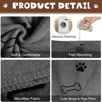 Microfiber Dog Towel – Quick Dry Absorbent Pet Bath Towel