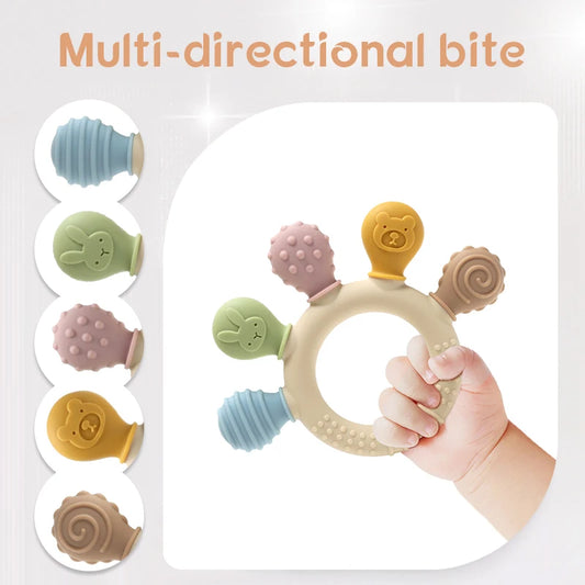 Silicone Baby Teether Ring for Infants