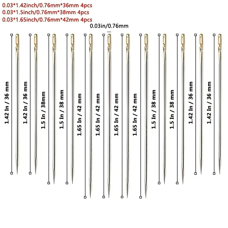 Easy Threading Needles – 12PCS Side Threading Sewing Needle Set