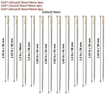 Easy Threading Needles – 12PCS Side Threading Sewing Needle Set