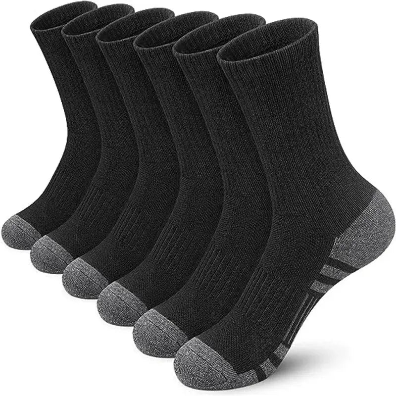 Men's Gym Socks – Breathable Crew Sports Socks, 6 or 12 Pairs