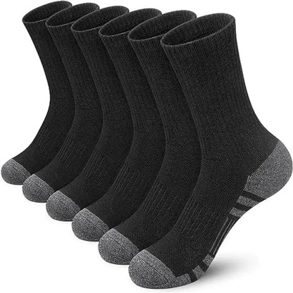 Men's Gym Socks – Breathable Crew Sports Socks, 6 or 12 Pairs