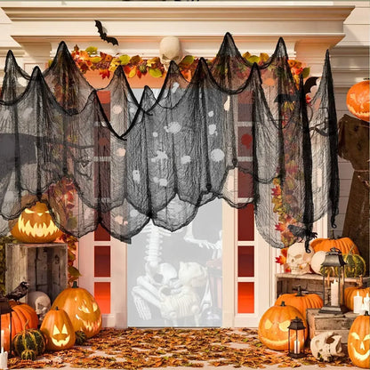 Halloween Creepy Cloth – Black Gauze for Haunted House Decor