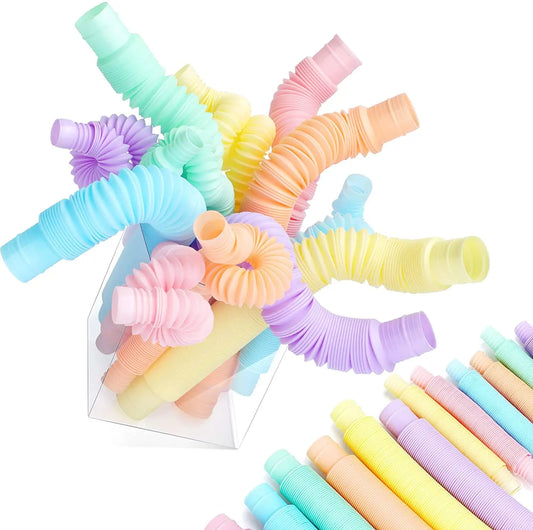 Pop Tube Fidget Toy – 4-Pack Mini Stretchy Sensory Tubes