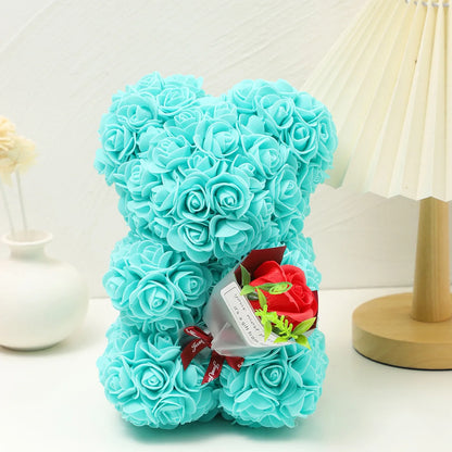 Rose Bear Bouquet Foam Flower Teddy Bear Gift for Weddings