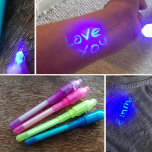 Invisible Ink Pen with UV Light for Secret Messages – 1/4PCS