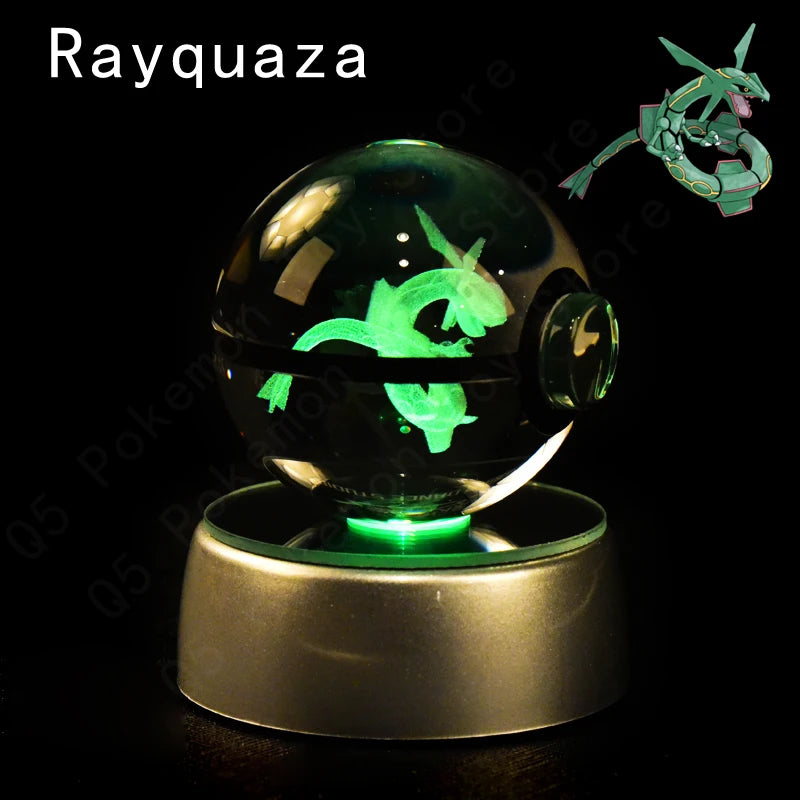 Crystal Ball Night Light with LED Base, 50mm Glass Decor