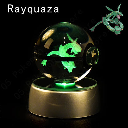 Crystal Ball Night Light with LED Base, 50mm Glass Decor