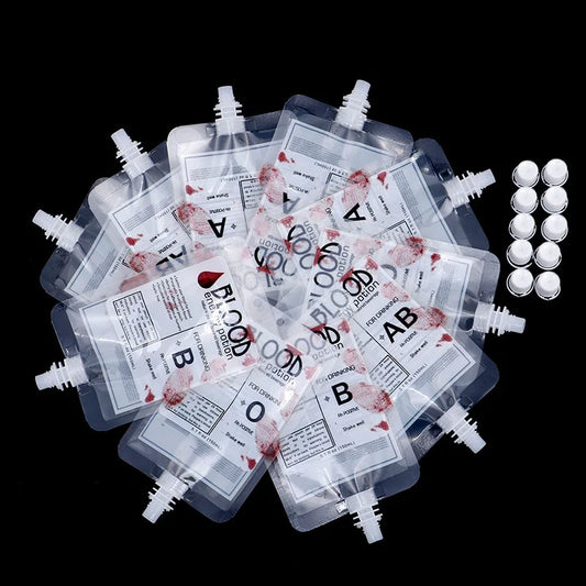 10pcs Halloween Cosplay Drink Container Bag Vampire Blood Pouch Props Zombie Beverage Food Class PVC Water Bottle Decors