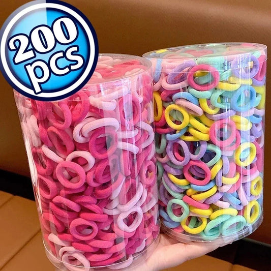 Small Hair Ties – Colorful Nylon Elastic Bands for Girls