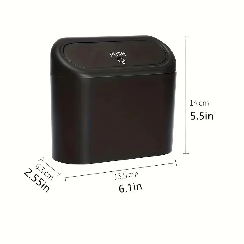 Mini Car Trash Can – Leak-Proof Auto Waste Bin With Lid