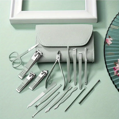 16 Piece Manicure Set with Nail Clippers & Cuticle Tools