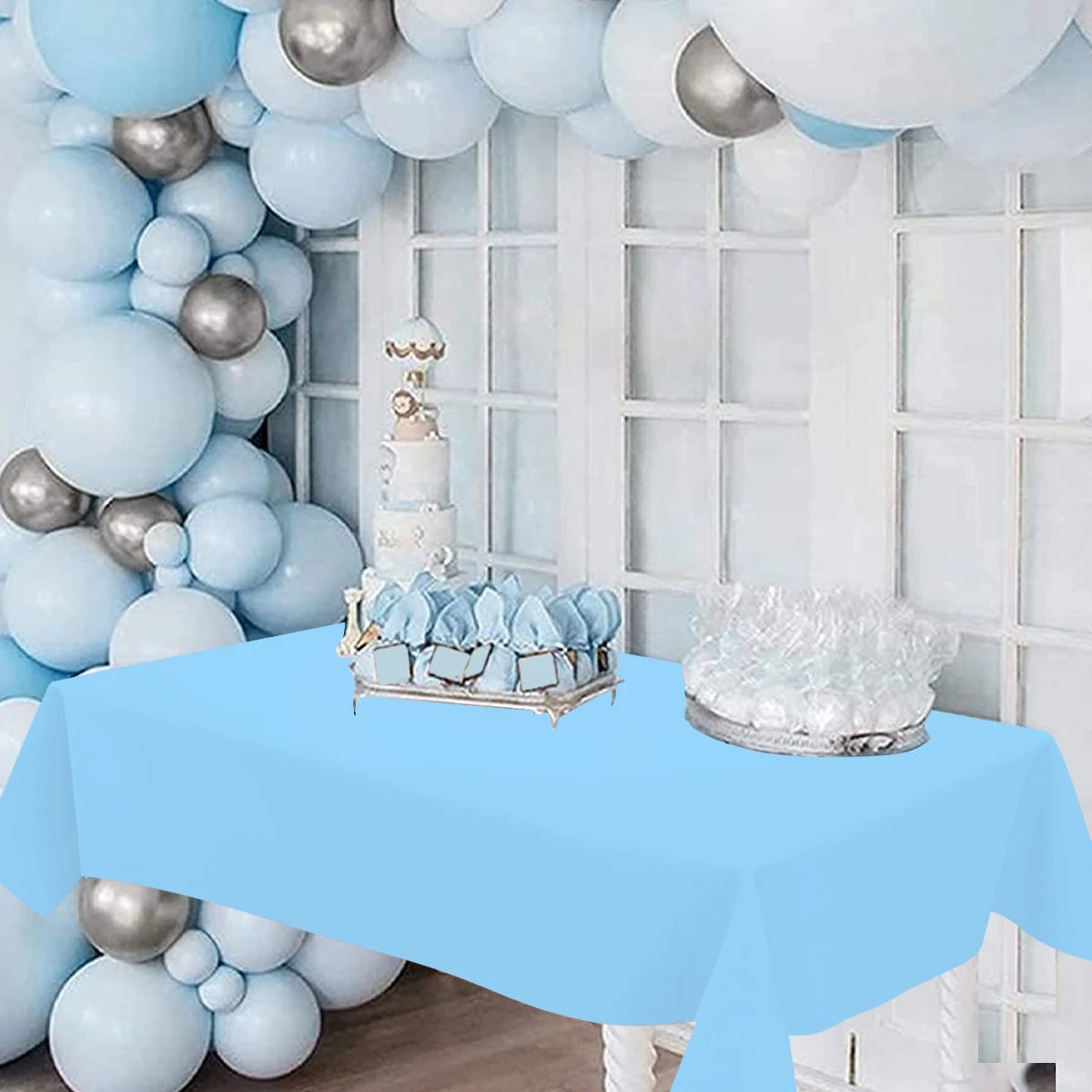 Disposable Plastic Tablecloth 137×183cm Rectangle Table Cover
